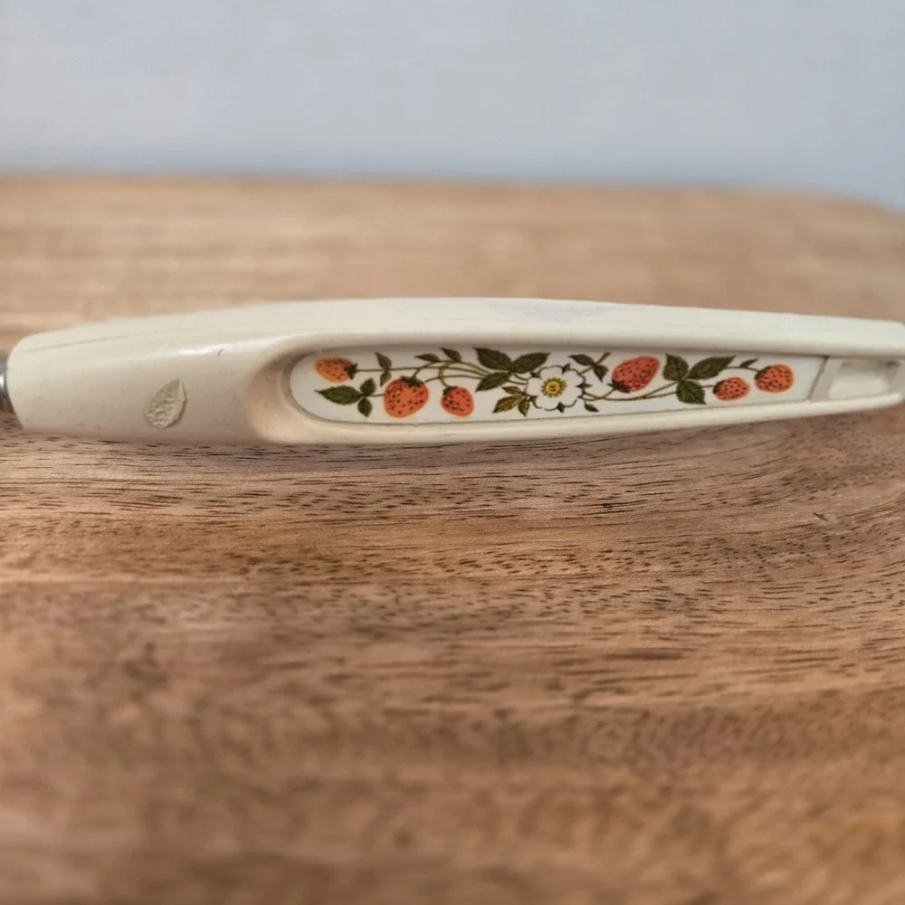 Ekco Vintage Strawberries Chrome Meat Fork